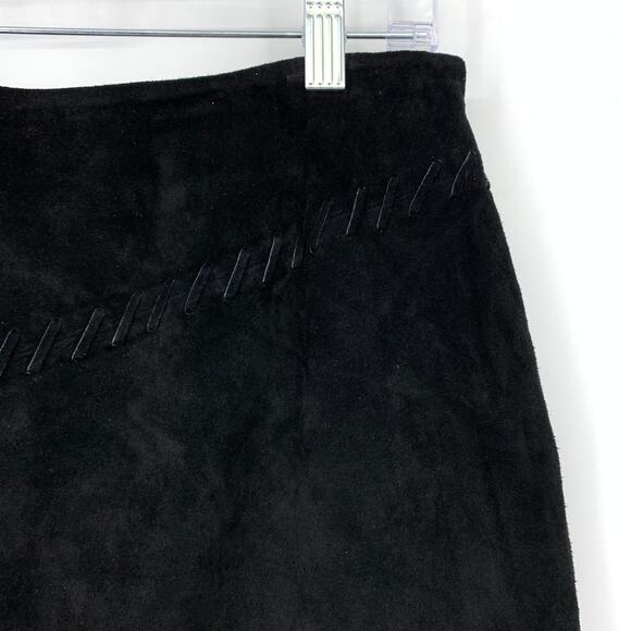 Sonoma Suede Skirt Womens 12 Black Midi High Waist Leather Lined Vintage - Picture 3 of 5